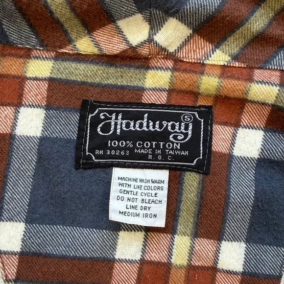 Natural Hadway Vintage Cotton Flannel Robe - Picture 2 of 7